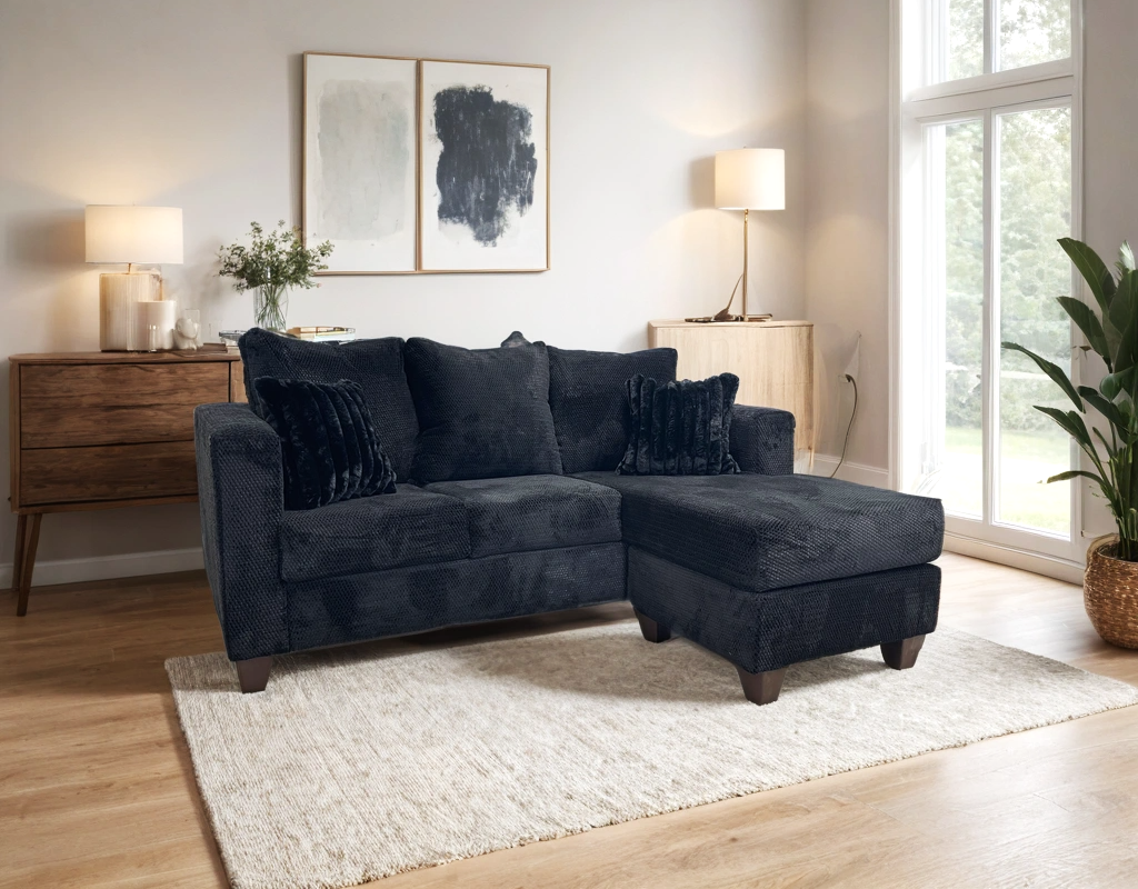 100-Black - Reversible Sectional