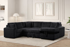 Forever Black Sectional With Pull-Out Bed