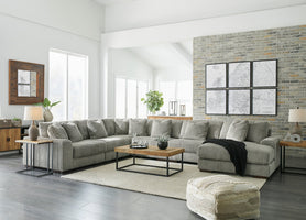 211-05 - 6pc Sectional RAF Chaise-Gray