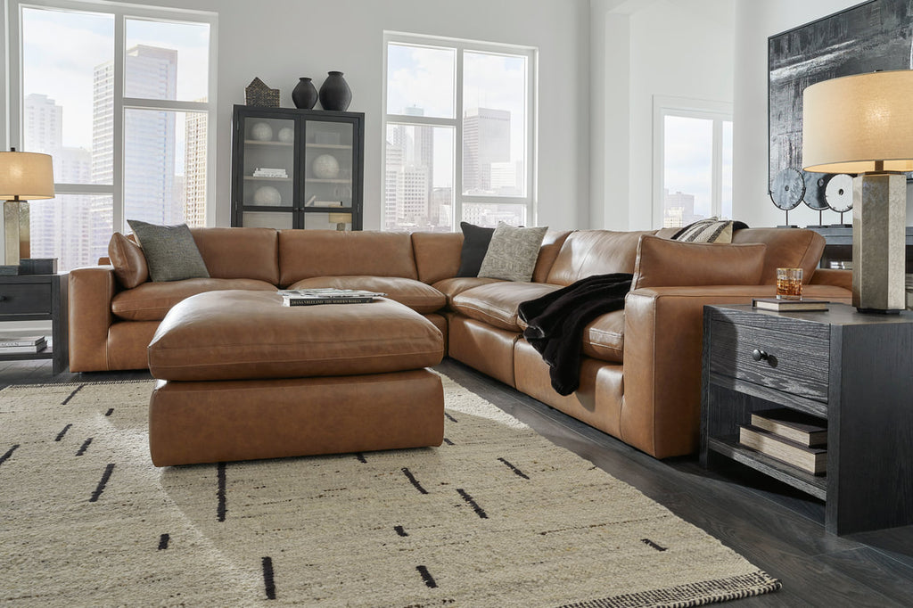 Ashley 309-01 - 5PC Genuine Leather Sectional Set