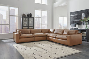 Ashley Emilia 309-01 - 5PC Genuine Leather Sectional Set