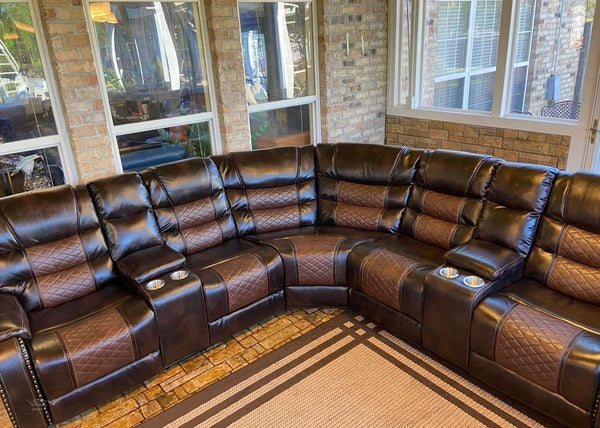 Two-tone Brown Reclining Sectional