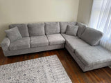 Tufted Light Grey Sectional w/Reversible Chaise Lounge