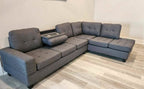 Tufted Grey Sectional w/Reversible Chaise Lounge