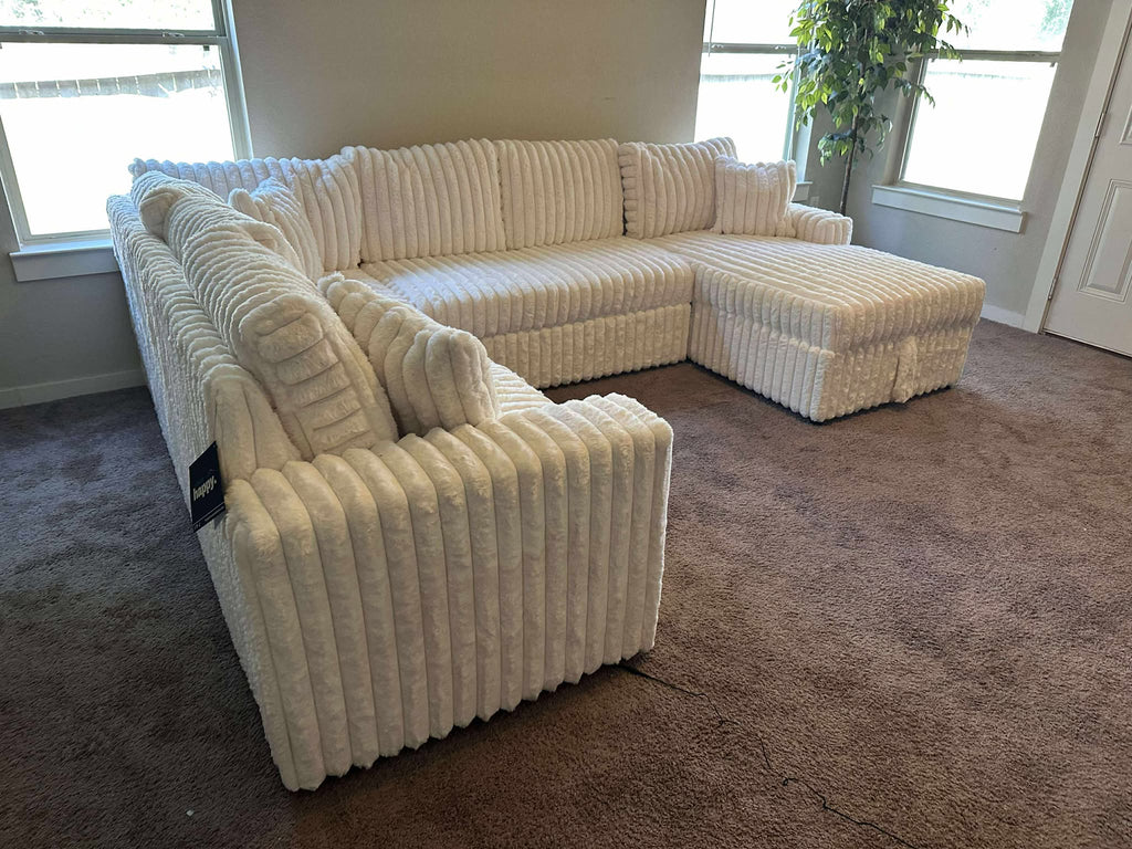 Forever Beige Sectional With Pull-Out Bed