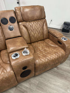 Barcelona Brown Power Reclining Sectional (Power Headrests)