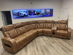 Barcelona Brown Power Reclining Sectional (Power Headrests)