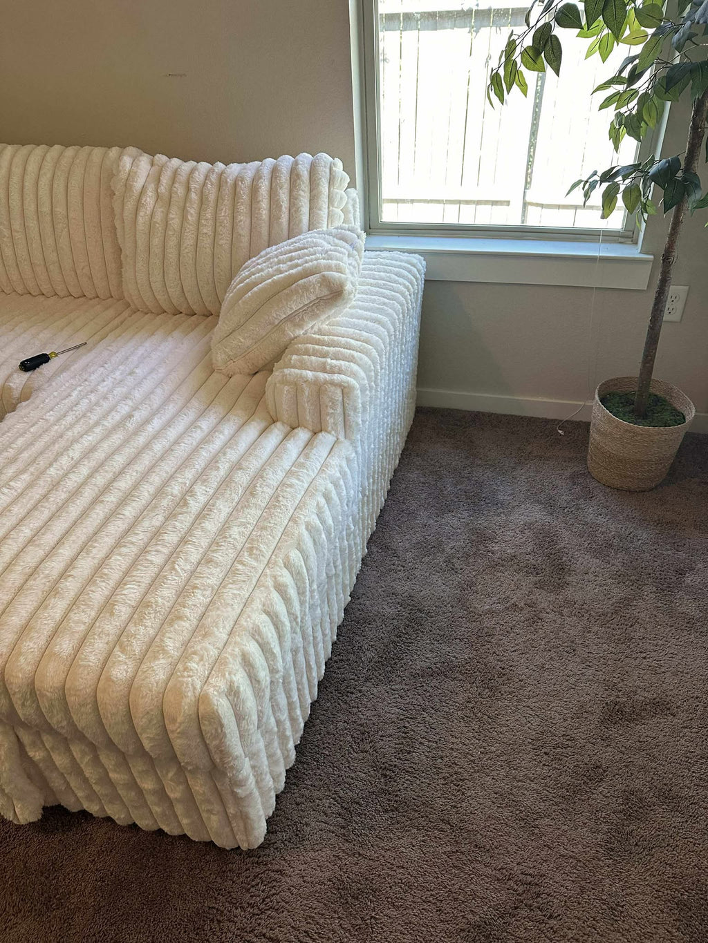 Forever Beige Sectional With Pull-Out Bed