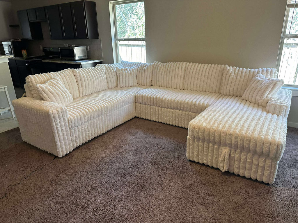 Forever Beige Sectional With Pull-Out Bed