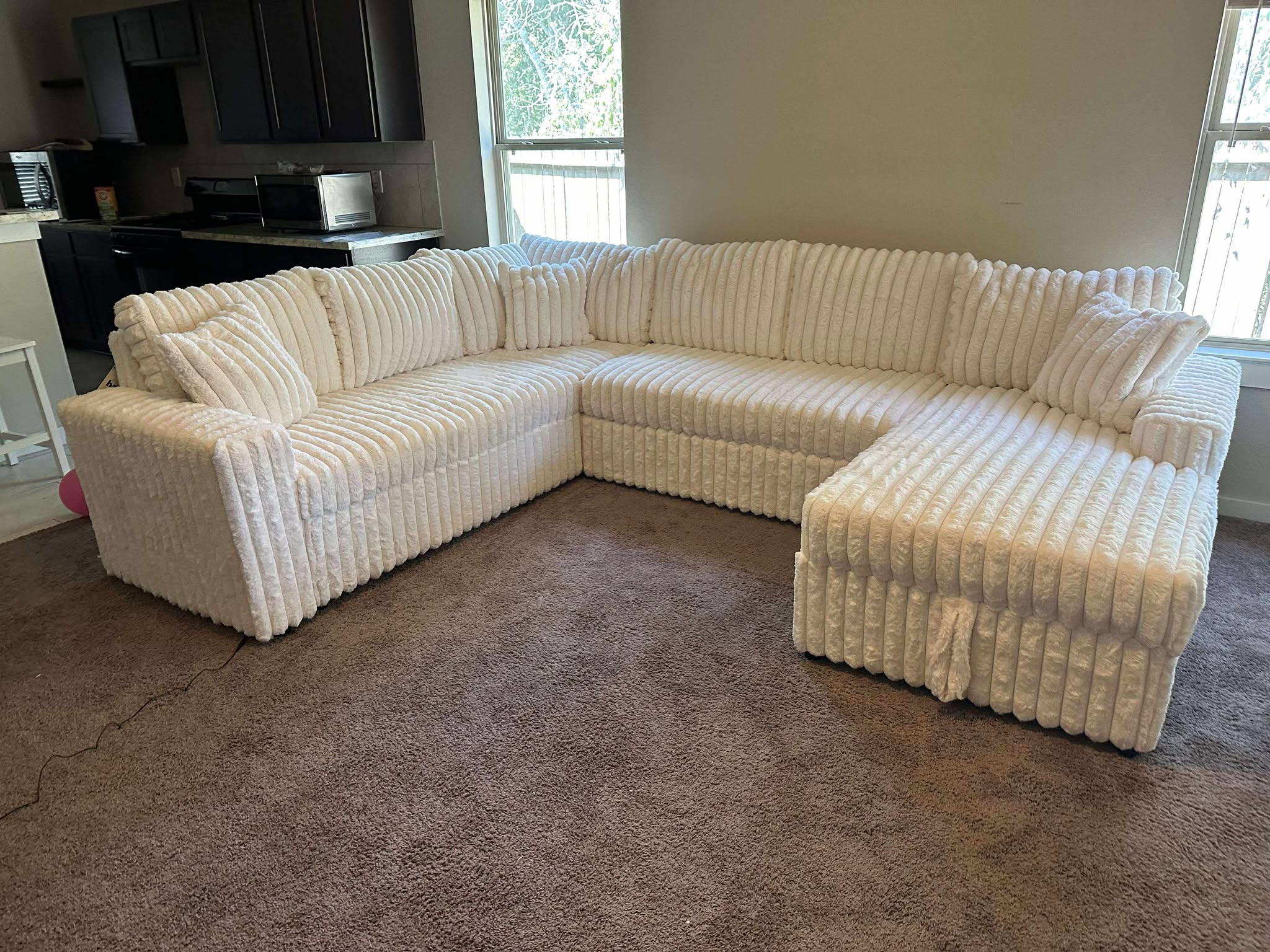 Forever Beige Sectional With Pull-Out Bed