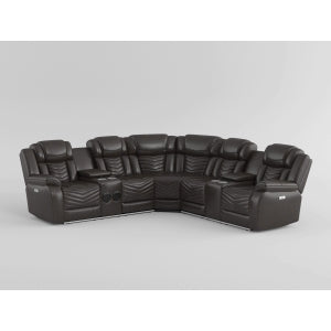 9508DB*SCPW 3-Piece Power Reclining Sectional with Consoles, Speakers, Subwoofer and LED Lighting
