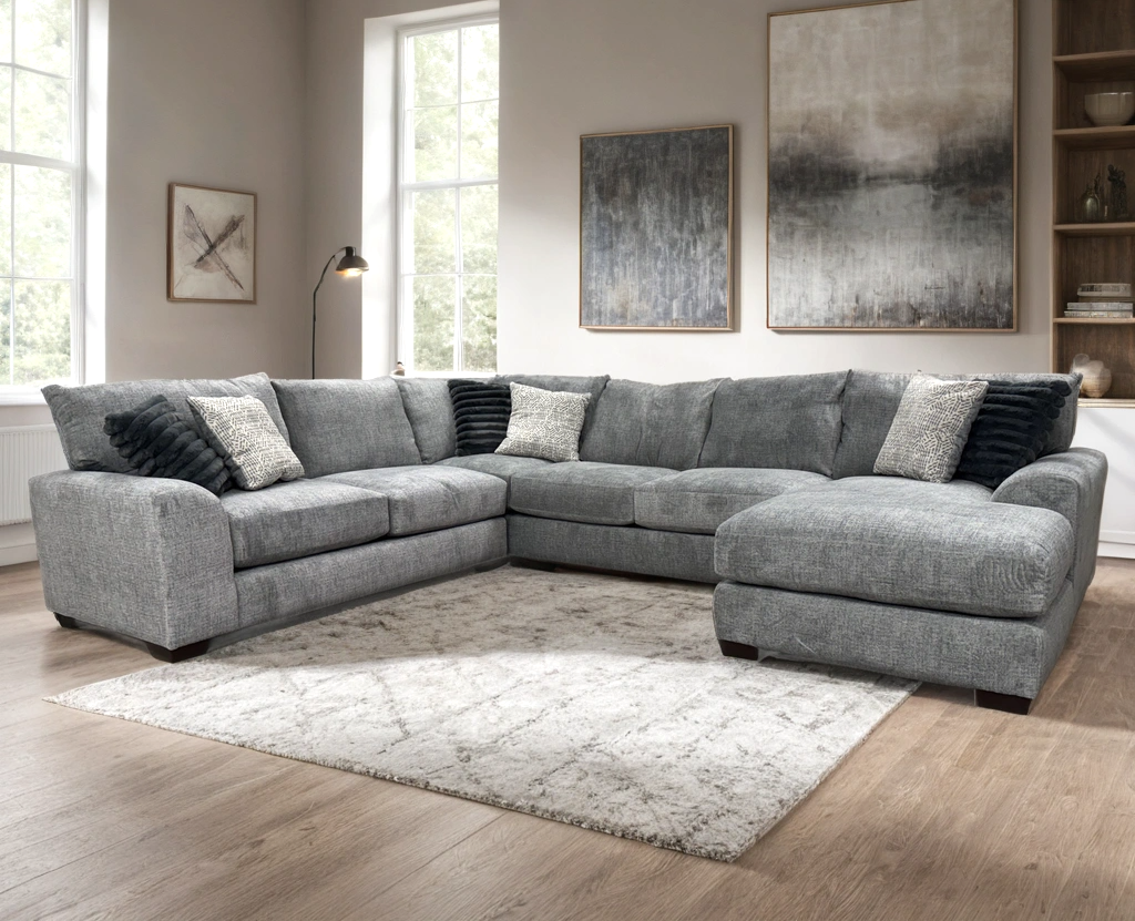 8600 Oversized Sectional (Gray) **NEW ARRVIAL**