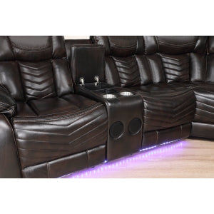 9508DB*SCPW 3-Piece Power Reclining Sectional with Consoles, Speakers, Subwoofer and LED Lighting