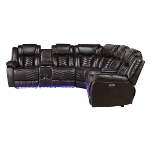 9508DB*SCPW 3-Piece Power Reclining Sectional with Consoles, Speakers, Subwoofer and LED Lighting