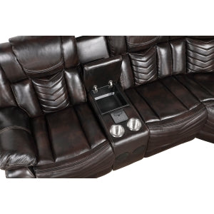 9508DB*SCPW 3-Piece Power Reclining Sectional with Consoles, Speakers, Subwoofer and LED Lighting