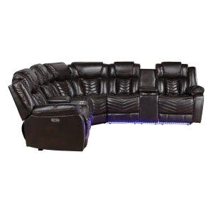 9508DB*SCPW 3-Piece Power Reclining Sectional with Consoles, Speakers, Subwoofer and LED Lighting