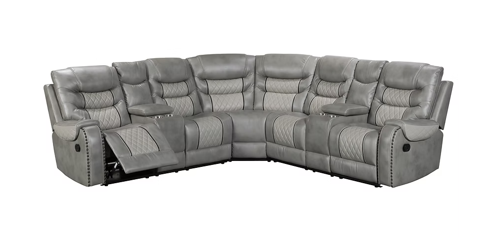Two-tone Grey Reclining Sectional