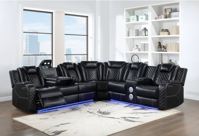 SH8895BLK*SC 3-PIECE RECLINING SECTIONAL