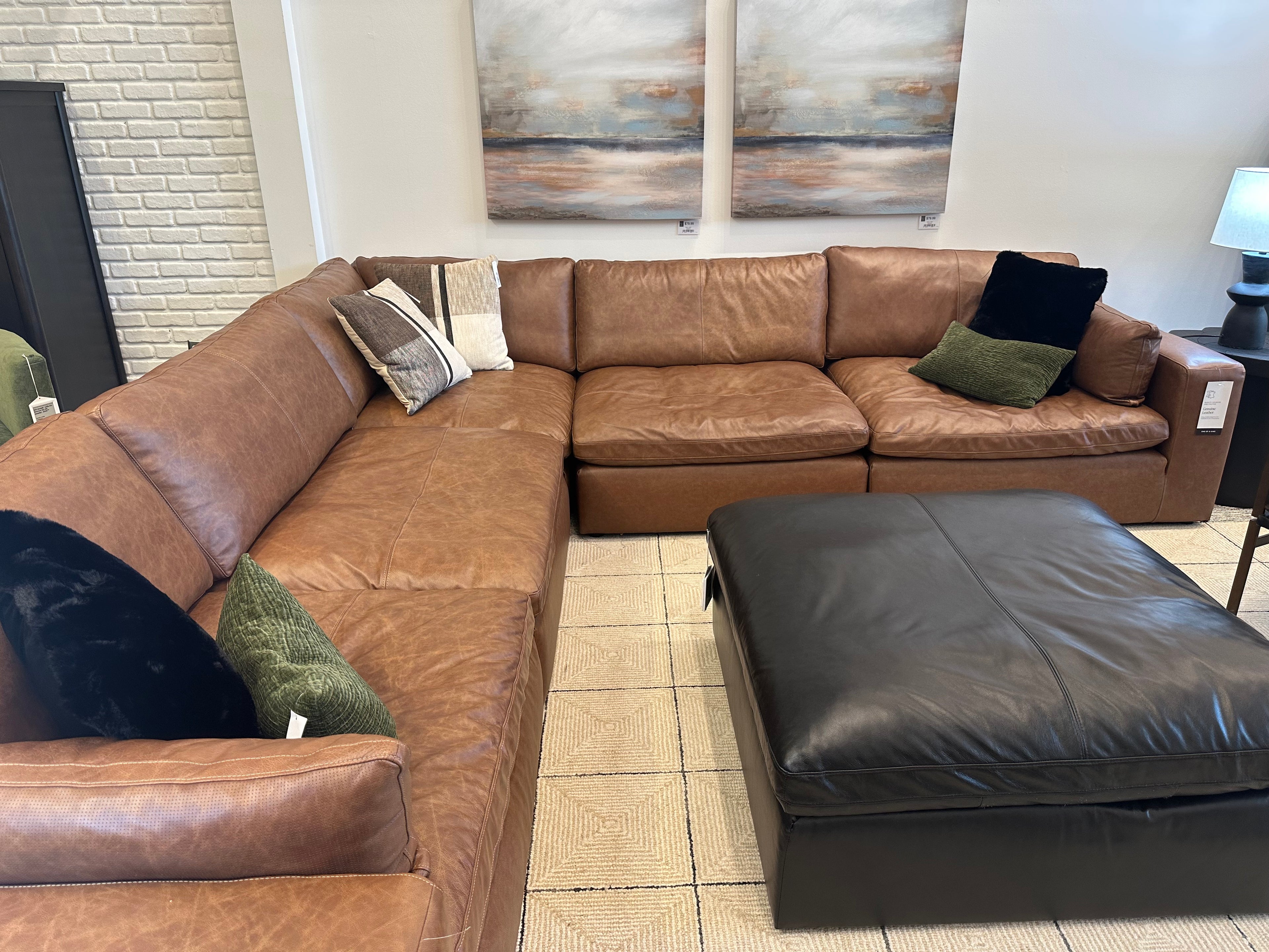 Ashley Emilia 309-01 - 5PC Genuine Leather Sectional Set