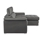 Microfiber Sleeper Sofa with Chaise Lounge Storage