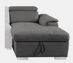 Microfiber Sleeper Sofa with Chaise Lounge Storage