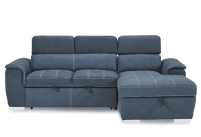 Microfiber Sleeper Sofa with Chaise Lounge Storage