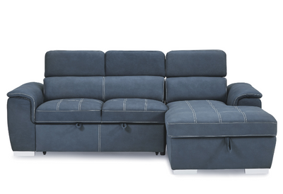 Microfiber Sleeper Sofa with Chaise Lounge Storage
