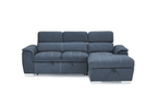 Microfiber Sleeper Sofa with Chaise Lounge Storage
