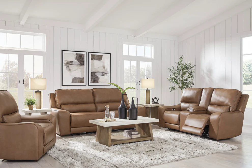 Ashley DeepWakes Caramel Power Reclining Sofa Set (Pieces Sold Separately)