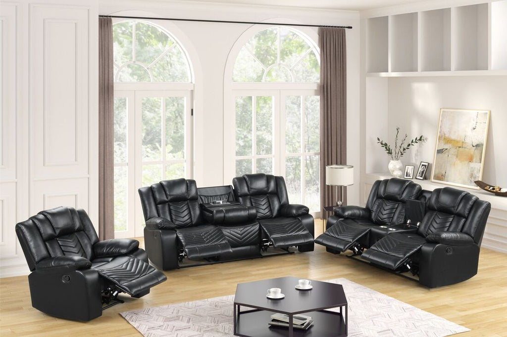 Ace Black - 3PC Reclining Set ETA 4/8
