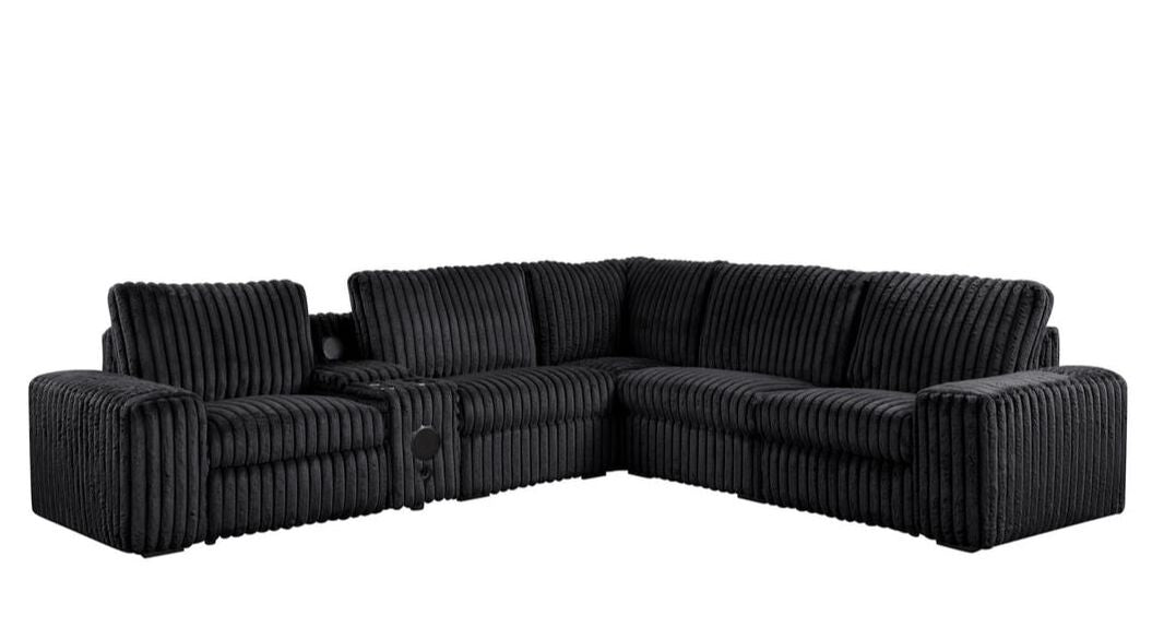 Amelia Onyx Power Reclining Sectional (w/ Bluetooth Speakers) **NEW ARRIVAL**
