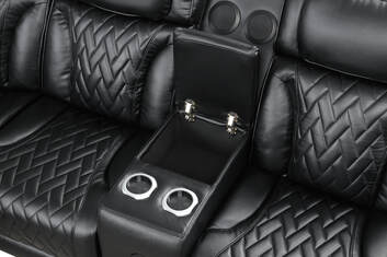 Barcelona Black Power Reclining Sectional (Power Headrests)