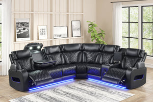 Barcelona Black Power Reclining Sectional (Power Headrests)