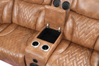 Barcelona Brown Power Reclining Sectional (Power Headrests)