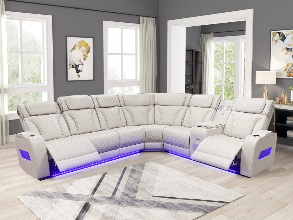Barcelona Sand Power Reclining Sectional (Power Headrests) **NEW ARRIVAL**