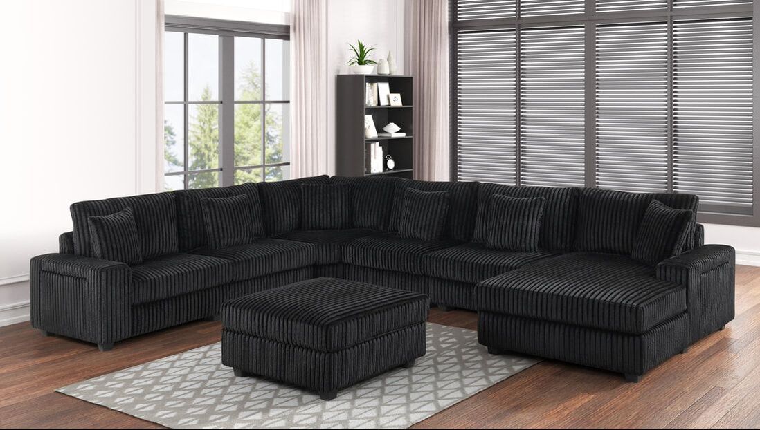 Bazooka Black 7PC Sectional **NEW ARRIVAL**