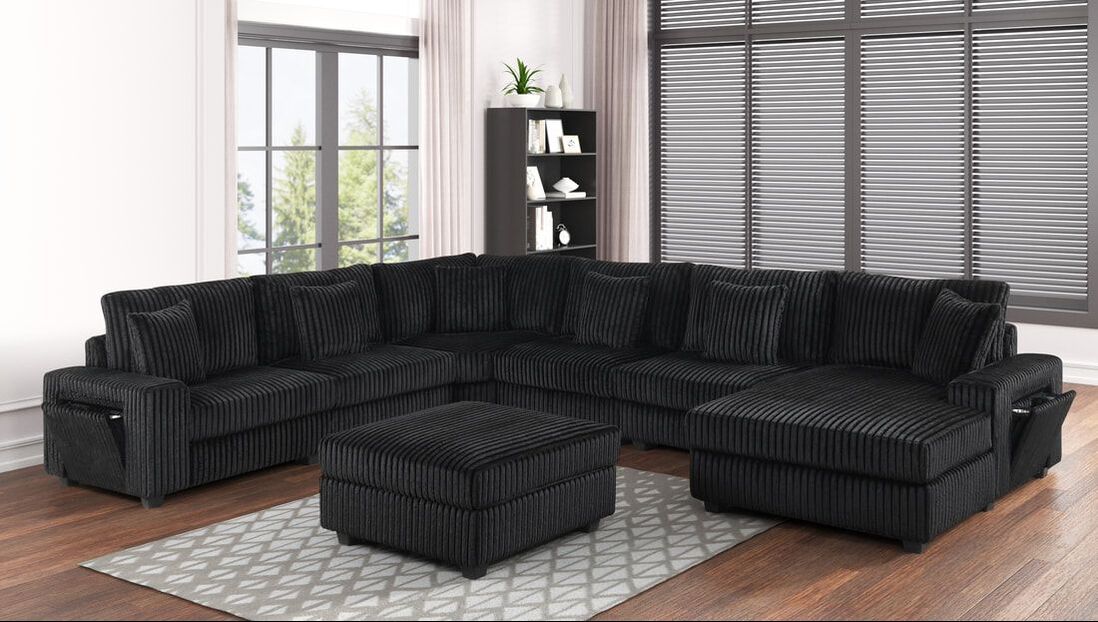 Bazooka Black 7PC Sectional **NEW ARRIVAL**