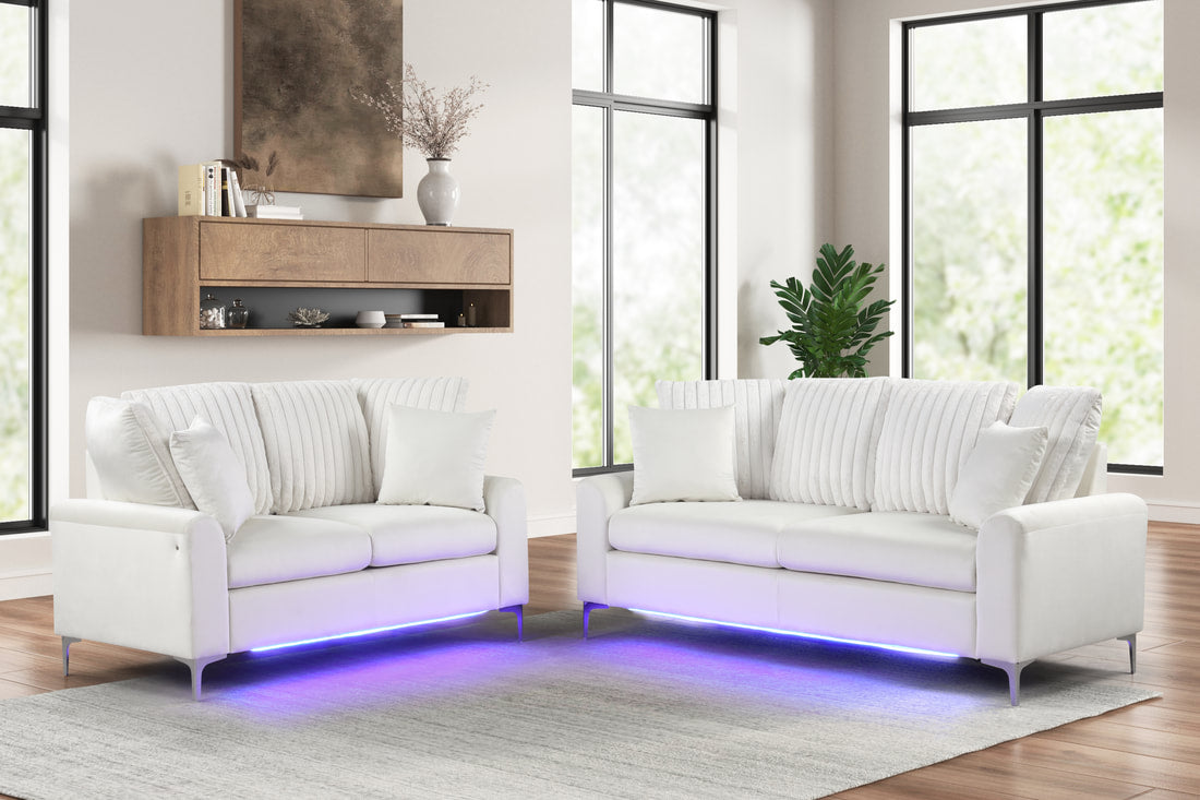 Celina Beige - 2PC Sofa & Loveseat Set