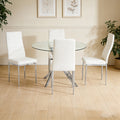 D108 - White - Glass Table + 4 Chairs **NEW ARRIVAL**