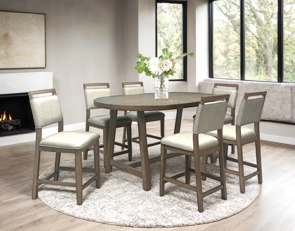 D2510 Counter Height Table + 6 Chair Set