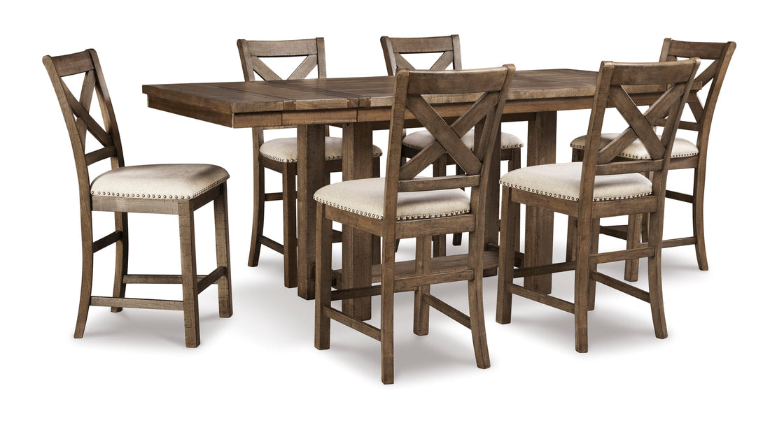 D631 - Counter Height Table + 6 Chairs Set **NEW ARRIVAL**