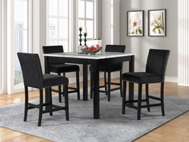 Dior - Black Pub Table + 4 Chair Set (ETA 3/4)