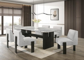 Diva- (GENUINE MARBLE) Table & 6-Chairs **NEW ARRIVAL **