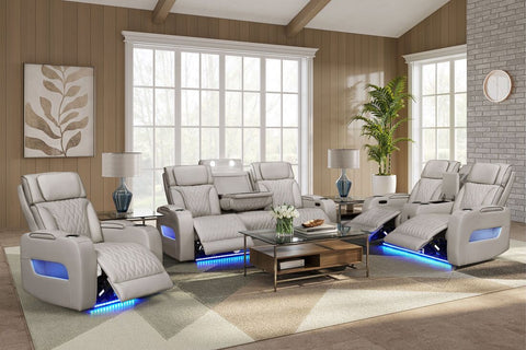 3 Piece Power Reclining Sofa Set in Sand