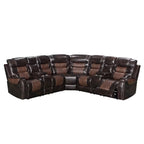 Two-tone Brown Reclining Sectional