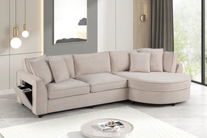 Elva Beige Sectional (w/ Reversible Chaise) **NEW ARRIVAL**