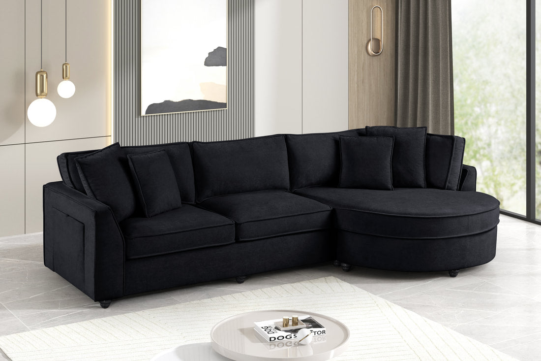 Elva Black Sectional **NEW ARRIVAL**