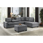 Tufted Grey Sectional w/Reversible Chaise Lounge