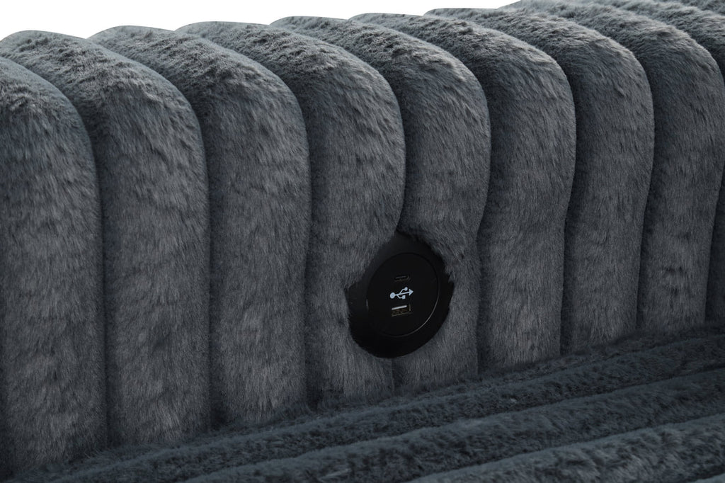 Forever Charcoal Sectional With Pull-Out Bed