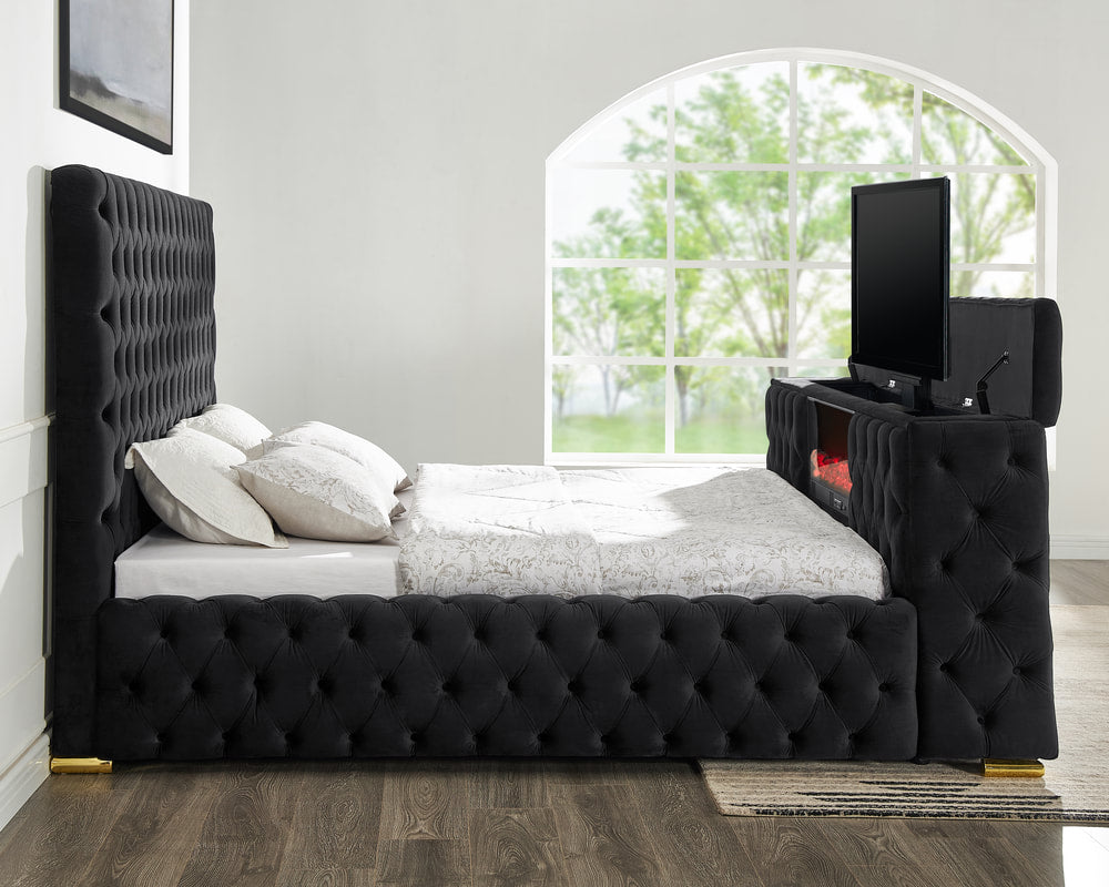 Future Black Platform Bed - Queen Only